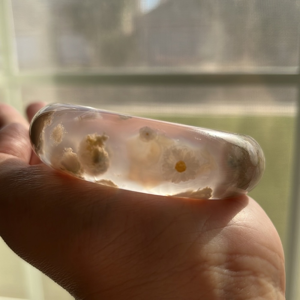 Cherry Blossom Agate Bangle